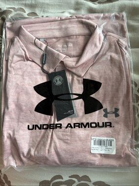 Under Armour Heathered Light Pink Polo Shirt